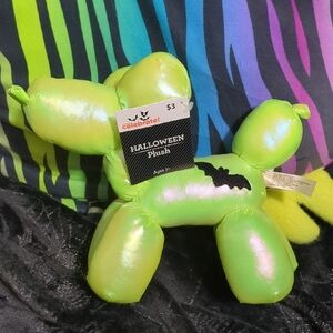 Green Halloween Plush with Bat Design